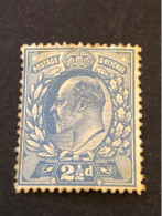 GREAT BRITAIN. Edward VII. SG 230.  2 1/2d Blue MH* - Used Stamps