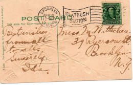 ETATS-UNIS.1909. "FLATBUSH STATION". THEMES: TRANSPORT. - Lettres & Documents
