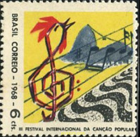 170835 MNH BRASIL 1968 3 FESTIVAL INTERNACIONAL DE CANCIONES POPULARES EN RIO DE JANEIRO - Nuevos