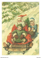 Santa Claus Is Going Down The Hill In A Sleigh With Children - FINLAND - - Santa Claus