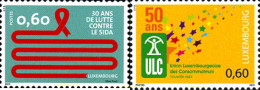 270652 MNH LUXEMBURGO 2011 30 AÑOS DE LUCHA CONTRA EL SIDA - 50 ANIVERSARIO DE UNION LUXEMBURGUESA DE CONSUMISMO - Other & Unclassified