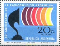 283313 MNH ARGENTINA 1970 50 ANIVERSARIO DE LA RADIODIFUSION ARGENTINA - Unused Stamps