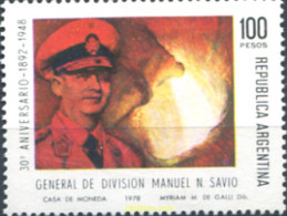 283434 MNH ARGENTINA 1978 30 ANIVERSARIO DE LA MUERTE DEL GENERAL DE DIVISION MANUEL SAVIO - Neufs