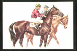 Künstler-AK Sign. A. Bermond: Jockeys Sitzen Auf Ihren Pferden  - Hippisme
