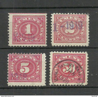 USA Documentary Tax Revenue, 4 Stamps, Used 1918-1920 - Fiscaux