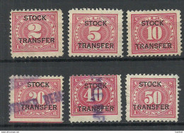 USA Internal Revenue Stock Transfer Tax, 6 Stamps, O/(*) - Fiscaux