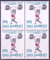 F-EX50160 SAN MARINO MNH 1980 EUROPEAN CHAMPIONSHIP OF WEIGHTLIFTING BLOCK4.  - Gewichtheffen