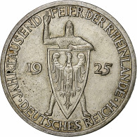 Allemagne, République De Weimar, 3 Mark, Rhineland, 1925, Berlin, Argent, TTB+ - 3 Mark & 3 Reichsmark