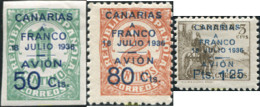 729981 HINGED ESPAÑA. Canarias 1937 SELLOS HABILITADOS PARA EL CORREO A CANARIAS - Neufs