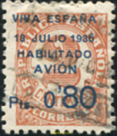 732568 USED ESPAÑA. Canarias 1936 SELLOS HABILITADOS PARA EL CORREO A CANARIAS - Neufs