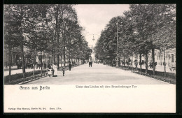 AK Berlin, Unter Den Linden Mit Dem Brandenburger Tor  - Brandenburger Door