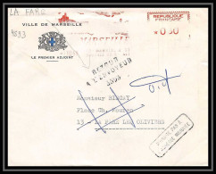 01491 Bouches Du Rhone Lettre Mairie De Marseille Retour à L'envoyeur Pour La Fare-les-Oliviers 1969 - Oblitérations Mécaniques (Autres)