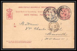 03986/ Entier Postal (Stationery) Luxembourg (luxemburg) Bouches Du Rhone 1888 Marseille Par Paris étranger - Essais & Réimpressions