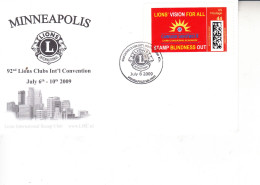 STATI UNITI  2009 - Lions Club  - Minneapolis - Lettres & Documents