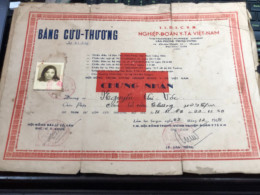SOUTH Vietnam Sells Before 1968-name-nguyen Thi Voc-(giay-chung Chi-1pcs)paper Certificate Of Merit During The Republic - Documents Historiques