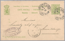 LUXEMBOURG - 1896 MAMER - JOERG-STOLTZ Cachet On 5c Allegory Reply Card - 1882 Allégorie