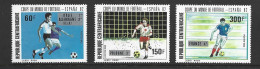 Central African Republic Centrafricaine Soccer World Cup Spain 1982 Finalists Set Of 3 MNH - Other & Unclassified