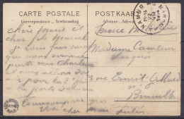 CP Wépion En Franchise S.M. Càd NAMUR /22 VIII 1914/ NAMEN (début De Guerre, Rare Date !) Pour BRUXELLES - Armée Belge