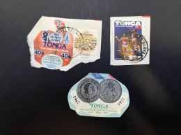 (stamp 10-6-2024) TONGA - Selection Of 3 SHAPE Stamps (as Seen On San) - Tonga (1970-...)