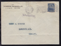 L1 MAJESTIC Auf Brief Ab New York JUL 9 1907 Nach Chemnitz, Brief Büge - Autres & Non Classés