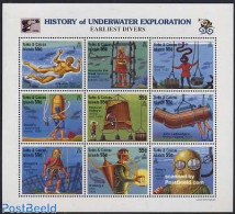 Turks And Caicos Islands 1996 Diving 9v M/s, China 96, Mint NH, Sport - Diving - Philately - Immersione