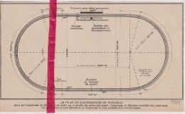 Plan Piste, Circuit De L'autodrome De Miramas - Orig. Knipsel Coupure Tijdschrift Magazine - 1924 - Non Classés