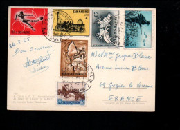SAINT MARIN CARTE POUR LA FRANCE 1962 - Storia Postale