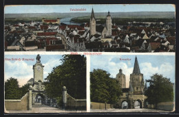 AK Ingolstadt, Totalansicht, Altes Schloss, Kreuztor  - Ingolstadt
