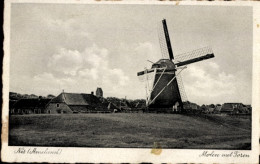 CPA Nes Ameland Fryslân Niederlande, Mühle Mit Turm - Autres & Non Classés