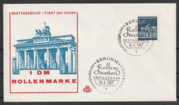 BRD: 1967, Blankobrief In EF. Mi. Nr. 510, 100 Pfg. Brandenburger Tor, ESoStpl. BERLIN 12 / Rollenmarken - 1961-1970