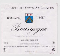 Etiquette HOSPICES DE NUITS SAINT GEORGES " BOURGOGNES 2017 " (2633)_ev500 - Bourgogne