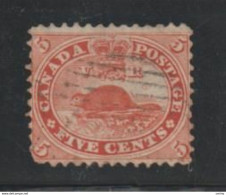 CANADA:  1859  BEAVER  -  5 C. USED  STAMP  -  YV/TELL. 14 - Used Stamps