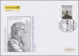 2869 Caspar David Friedrich - Selbstklebend, Schmuck-FDC Deutschland Exklusiv - Covers & Documents