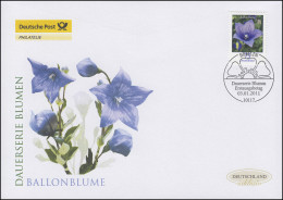 2835 Blume Ballonblume 75 Cent, Schmuck-FDC Deutschland Exklusiv - Covers & Documents