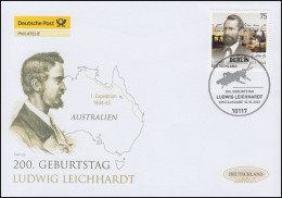 3032 Ludwig Leichhardt, Schmuck-FDC Deutschland Exklusiv - Covers & Documents