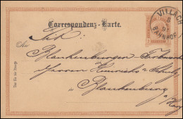 Österreich Postkarte P 74 Franz Joseph 2 Kr. VILLACH BAHNHOF 8.4.1891 - Andere & Zonder Classificatie