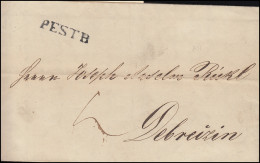 Ungarn Vorphilatelie Brief Aus PESTH  Vom 31.3.1845 Nach DEBREZIN - ...-1867 Prephilately