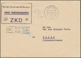 ZKD-Brief Rat Der Gemeinde Weißenborn Orts-Bf. ZEITZ 30.6.66 An Rat Des Kreises - Briefe U. Dokumente