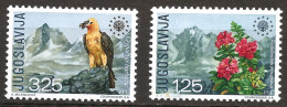 Yougoslavie 1970 N° 1291 / 2 ** Europe, Protection De La Nature, Oiseau, Fleur, Gypaète Barbu, Rhododendron Ferrugineux - Nuevos