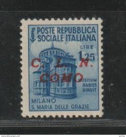 R.S.I. - C.L.N. COMO:  1945  MONUMENTI  DISTRUTTI  -  £. 1,25  AZZURRO  N. -  DIFFICILE  REPERIMENTO - National Liberation Committee (CLN)