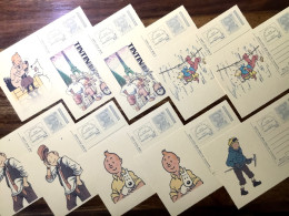 Prepaid Postcard Lot Of X17 Tintin Cartoon Theme (Last In Stock) - Cuentos, Fabulas Y Leyendas