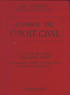 Cours De Droit Civil (1972) De Guy Lambert - Recht