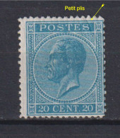 Belgique: COB N° 18 (dentelé 14 1/2 X 14): Neuf, **, Sans Charnière. TB !!! (un Petit Plis Et Petit Manque De Gomme) - 1865-1866 Profile Left