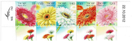 ISRAEL 2013 Mi 2322-2326 FLOWERS MINT STAMPS WITH TABS ** - Unused Stamps (with Tabs)