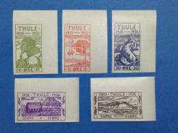 1935 GROENLANDIA THULE POLO NORD ARTICO SERIE NON DENTELLATA FRANCOBOLLI NUOVI STAMPS NEW MNH** - Thule