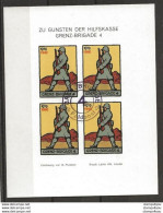 406 - 49 - Feuillet Non-dentelé  "Grenz-Brigade 4 Zu Gunsten Der Hilfskasse Grenz Brigade 4" Cachet Feldpost - Labels