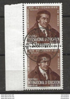 406 - 53 - 2 Timbres Suisses Précurseur "Pestalozzi" Avec Achet "camp Internement Stettfurt" - Labels