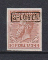 Belgique: COB Page 25, 2Fr Non Dentelé  "Spécimen" : Neuf, **, Sans Charnière. TB !!! - 1883 Leopold II