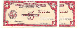 PHILIPPINES English Série 5 Centavos KM 126 1949" PAIRE De BILLETS " Neufs - Philippines