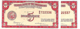 PHILIPPINES English Série 5 Centavos KM 126 1949" PAIRE De BILLETS " Neufs - Philippines